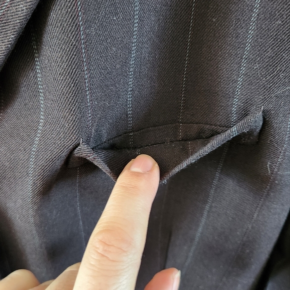 NWT Lauren Ralph Lauren Wool Pinstripe Brown Buttoned Blazer 14P $250 - Picture 9 of 16